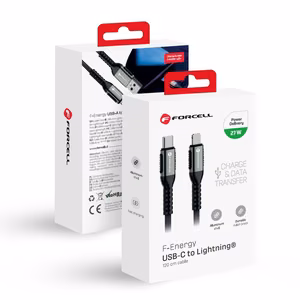 USB C to Lightning cable Forcell F-Energy PD 3A 27W Cafule 1.2 m C259 black