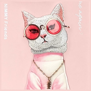 NIMMY Suojakuori GLASSES COOL CAT iPhone 16 Pro:lle vaaleanpunainen