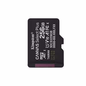 Kingston muistikortti 256GB micSDXC Canvas Select Plus Gen3 150R A1 Single Pack ilman ADP