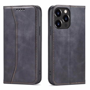 Magneetti Fancy Case tapauksessa iPhone 14 Pro flip kansi lompakko jalusta musta