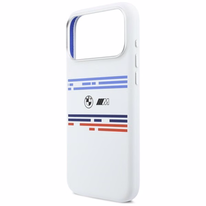 BMW M Silicon Horizontal Line MagSafe Suojakuori iPhone 17 Pro Maxille - Valkoinen