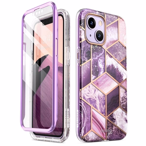 Supcase Cosmo Suojakuori iPhone 14 Pluslle - vaaleanpunainen marmori
