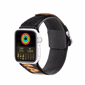 Dux Ducis hihna (ulkoiluversio) Apple Watch Ultra hihna, SE, 9, 8, 7, 6, 5, 4, 3, 2, 1 (49, 45, 44, 42 mm) Nylon rannekoru musta ja oranssi