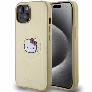 Hello Kitty Nahkainen Kitty Head MagSafe Suojakuori iPhone 14:lle - kultainen