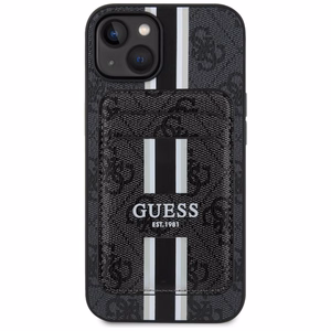 Guess 4G Stripes suojakuori MagSafe-lompakolla iPhone 15:lle - musta
