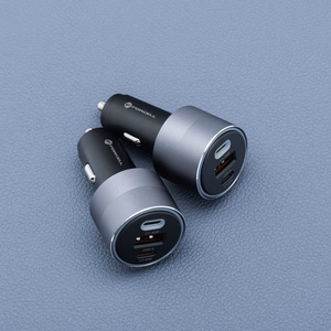 Autolaturi Forcell F-Energy Alu 2 x USB C + USB A QC4.0 PD SFC2.0 3A 85W harmaa