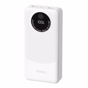 Powerbank Dudao K12Pro 22.5W PD 20000mAh USB-A, USB-C - valkoinen