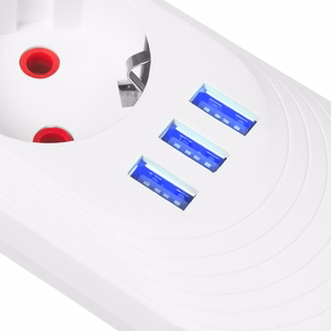 Maclean MCE395 W – power strip, 5 sockets + 3×USB, 110–240 V AC, 50/60 Hz, 2.1 A, up to 2500 W, 1.5 m, white