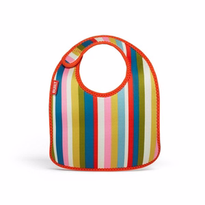 BUILT Mess Mate neopreeniset ruokalaput taaperoille, 2 kpl, Baby Pink Stripe
