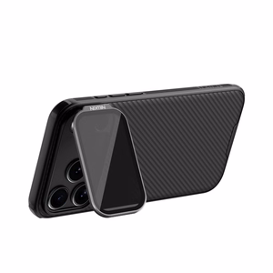 Nillkin CamShield Prop -magneettisuojakuori iPhone 17 Pro Max / iPhone 18 Pro Max -puhelimelle, musta, läpinäkyvällä linssinsuojuksella varustettu versio