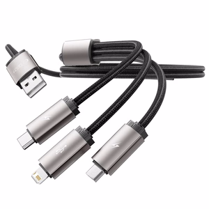 Tech-Protect UltraBoost 3in1 USB-A - Lightning / USB-C / micro USB 3.5A kaapeli 1m - harmaa