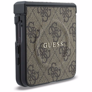 Ruskea Guess 4G Classic MagSafe -suojakuori Samsung Galaxy Z Flip8 -puhelimelle