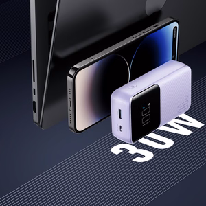 Joyroom JR-PBC07 20000mAh 30W mini-virtapankki USB-C- ja Lightning-kaapeleilla - violetti