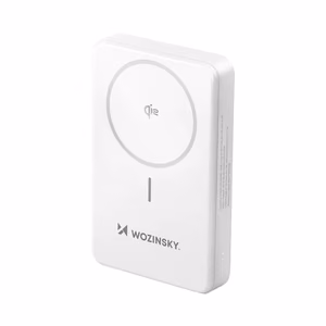 Powerbank Wozinsky WLWP-10KA0Y3WS 22.5W PD Qi2 10000 mAh, jalustalla, 1x USB-A, 1x USB-C - valkoinen