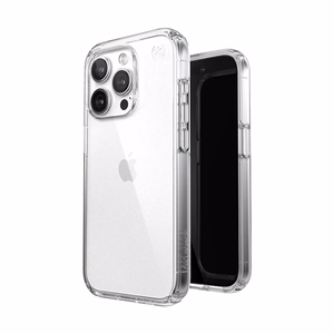 Speck Presidio Perfect-Clear suojakuori iPhone 15 Pro -laitteelle, läpinäkyvä