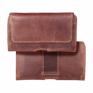 Horizontal Leather Belt Phone Pouch for Samsung Galaxy A21s / S20 Ultra / S21 Ultra / A70 / A71, Xiaomi Redmi 9, Huawei P Smart Pro, Royal Crazy Horse, Size 2XL, Brown