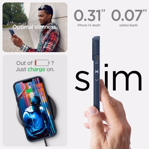 Spigen Liquid Air -kotelo iPhone 14 Plus -puhelimelle - sininen