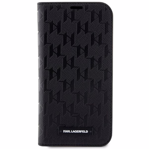 Karl Lagerfeld KLBKP14LSAKLHPK iPhone 14 Pro 6.1 kirjakuori musta/musta Saffiano Monogram
