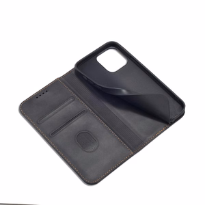 Magneetti Fancy Case Kotelo iPhone 13 Pro Max pussi lompakko kortinhaltija Musta