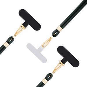 3mk EasyClip Elite puhelimen kaulahihna, Evergreen (kultaiset osat)