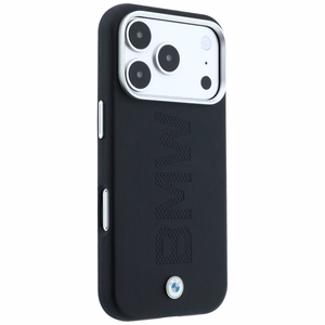 BMW Sign Deboss Quilted Metal Logo MagSafe suojakuori mallille iPhone 18 Pro Max – tummanharmaa