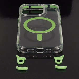 Tel Protect Strap Clear Suojakuori iPhone 17 Air:lle vihreä