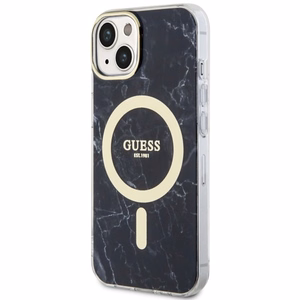 Guess GUHMP14MPCUMAK iPhone 14 Plus 6.7 musta/musta suojakuori Marble MagSafe