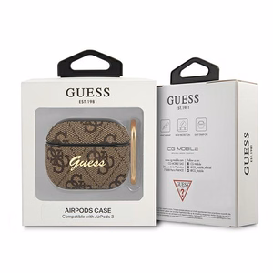 Guess GUA34GSMP AirPods 3 -suojus vaaleanpunainen/vaaleanpunainen 4G Script Metal Collection -mallisto