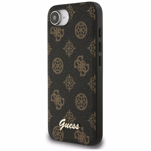 GUESS Peony Script Logo MagSafe Alkuperäinen Suojakuori iPhone 17e/16e:lle - Musta