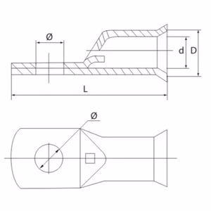 Kuparinenkaapelikenka 6mm2 kaapelille, 10 kpl