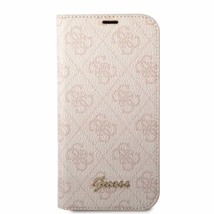 Guess GUBKP14LHG4SHP iPhone 14 Pro 6.1 vaaleanpunainen / vaaleanpunainen kirjakuori 4G Vintage Gold Logo