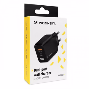 Charger Wozinsky "GaN" Black 20W (USB / USB-C)