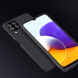 Nillkin Textured Case kestävä vahvistettu kotelo geelirunko ja nylon takaisin Samsung Galaxy A22 4G musta