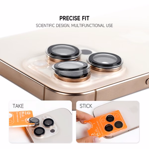 Tempered glass Tel Protect Titanium Lens 99% AR on camera for Iphone 13 Pro/13 Pro Max black (lens 3 pcs)
