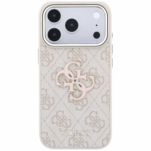 Guess 4G & Big Resin Logo suojakuori mallille iPhone 17 Pro / 18 Pro – väri: vaaleanpunainen