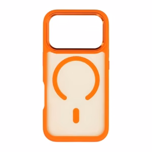 Suojakuori laitteelle iPhone 18 Pro / 17 Pro: Forcell F-Protect Smoke Hybrid Premium, MagSafe-yhteensopiva, väri: oranssi