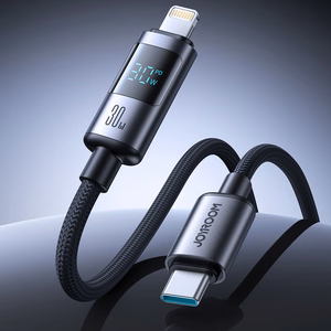 Joyroom S-A16 Pro Prism Series 30W USB-C - Lightning Kaapeli näytöllä 1.2m - Musta