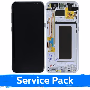 LCD Näyttö yhteensopiva Samsung G955 S8 Plus kehyksellä / Arctic Silver / (Service Pack)
