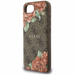 Guess 4G Flowers Print MagSafe Suojakuori iPhone 16e:lle - Ruskea