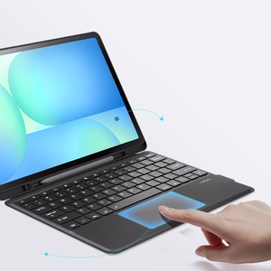 Dux Ducis DK -sarjan näppäimistökotelo Samsung Tab S10 FE+ (Plus) -mallille taustavalaistuksella, musta