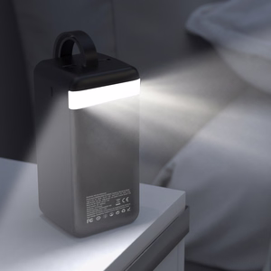 Wozinsky W8-B 50000mAh 30W varavirtalähde, 2xUSB-A, 2xUSB-C, USB micro, taskulampulla, musta