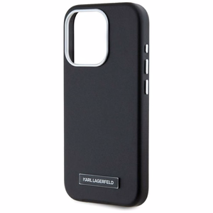 Karl Lagerfeld FW Metal Plate MagSafe Suojakuori iPhone 15 Pro:lle - musta