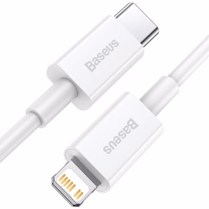USB-kaapeli Baseus Superior Type-C - Lightning PD 20W 1,0m valkoinen CATLYS-A02