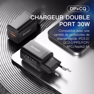 Charger Essager "Journey" Black 30W (PD / QC3.0)