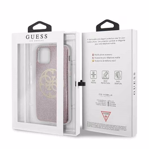 Guess GUHCN58PCUGLPI iPhone 11 Pro różowy/pink hard case 4G Circle Glitter