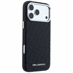 Karl Lagerfeld PU Grained Allover Semi Wrap MagSafe -suojakuori Apple iPhone 18 Pro Max -puhelimelle, musta