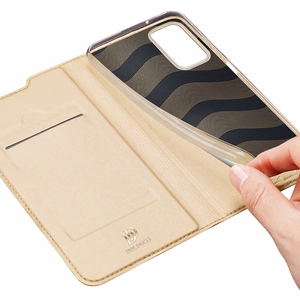 Dux Ducis Skin Pro Kirjahylly tyyppi tapauksessa Samsung Galaxy A03s kultainen
