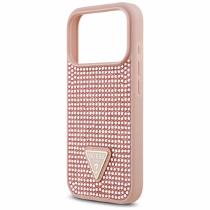Guess Rhinestone Triangle Logo iPhone 17 Pro Suojakuori - vaaleanpunainen