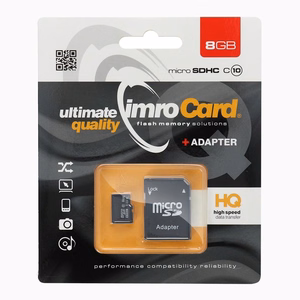Imro muistikortti 8GB microSDHC cl. 10 + sovitin