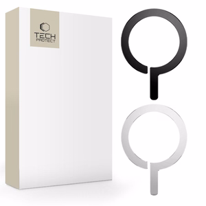 Tech-Protect Metalring MagSafe Yleinen Magneettinen Rengas 2-pack Musta & Hopea
